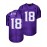 Men's Purple #18 Embroidered American Football Jersey - Breathable Loose Fit V-Neck Rugby Top for Sports, Casual Streetwear & Outdoor Activities | All-Season Machine Washable Shirt, Customizable Football Jersey, Quality Embroidered Detailing