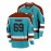 Men's #69 Moon Orchid Ice Hockey Jersey - Teal & Brown Retro Embroidered V-Neck Sweatshirt, Loose Fit, Breathable Polyester for Sports, Streetwear & Casual Outings