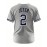 Men's Gray #2 Baseball Shirt - Breathable Button-Up V-Neck with Classic Letter Embroidery, Loose Fit for Training, Games & Casual Wear | All-Season Sportswear for Men & Teens