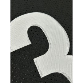 Men'S Black # 43 Breathable Rugby Jersey, Sports V-Neck Short Sleeved Uniform for Training And Matches, Embroidered American Football Shirt