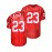 Men's Red #23 Breathable Rugby Shirt - Embroidered American Football Jersey, V-Neck Short Sleeve Loose Fit Training & Match Uniform for Sports, Outdoor Activities, All-Season Wear, Rugby Jersey, Embroidered Detailing