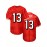 Men's Red #13 Embroidered American Football Jersey - Loose Fit Breathable V-Neck Rugby Shirt for Sports, Casual & Streetwear | All-Season Comfort, Machine Washable, Outdoor Activity Apparel, Sporty Look, Neat Stitching