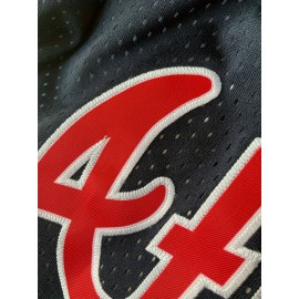 Men's #13 Atlanta -Inspired Blue Shorts - Classic Embroidered Lettering, Breathable Polyester, Elastic Waistband with Striped Accents - Ideal for Training & Competitive Play