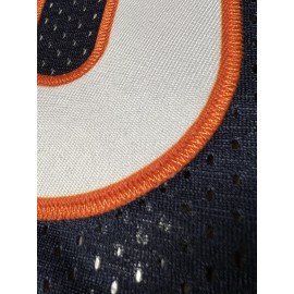 Men'S Deep Blue # 34 Breathable Rugby Shirt, Sports V-neck Short Sleeve Training Match Uniform, Embroidered American Football Shirt