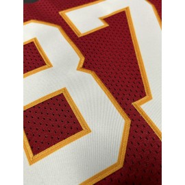 Men'S Red # 87 Breathable Rugby Shirt, Sports V-neck Short Sleeve Training Match Uniform, Embroidered American Football Shirt