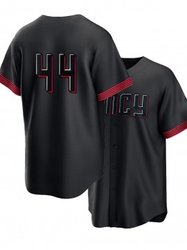 Men'S Black # 44 Baseball Shirt, Loose Embroidered Sports, Fashionable And Casual, Street Breathable
