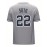 Men's Grey #22 Baseball Jersey - Loose Fit V-Neck Embroidered Sports Shirt, Breathable Button-Up Top for Casual Streetwear, Outdoor Activities & All-Season Wear (Adults & Teens)