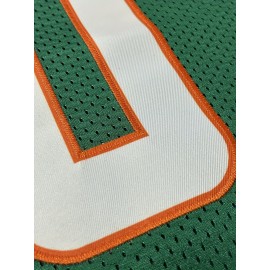 Men's Green # 10 Breathable Rugby Shirt, Sports V-neck Short Sleeve Training Match Uniform, Embroidered American Football Shirt