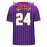 Men'S White Striped Purple # 8-24 Jersey Letter Embroidered Baseball Shirt, Fashionable And Casual, Street Breathable Short Sleeved Sports Shirt