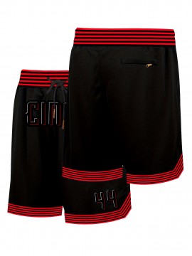 Men's #44 Black Basketball Shorts with Classic Letter Embroidery - Breathable, Button-Up Design for Training & Competition