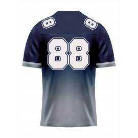 Women's Dallas #88 Polyester Football Jersey, Women Gradient V-Neck Sports Shirt With Slight Stretch, Breathable Casual Knit Fabric For All Seasons, Loose Fit Adult & Teen, Fans Gift Women Youth