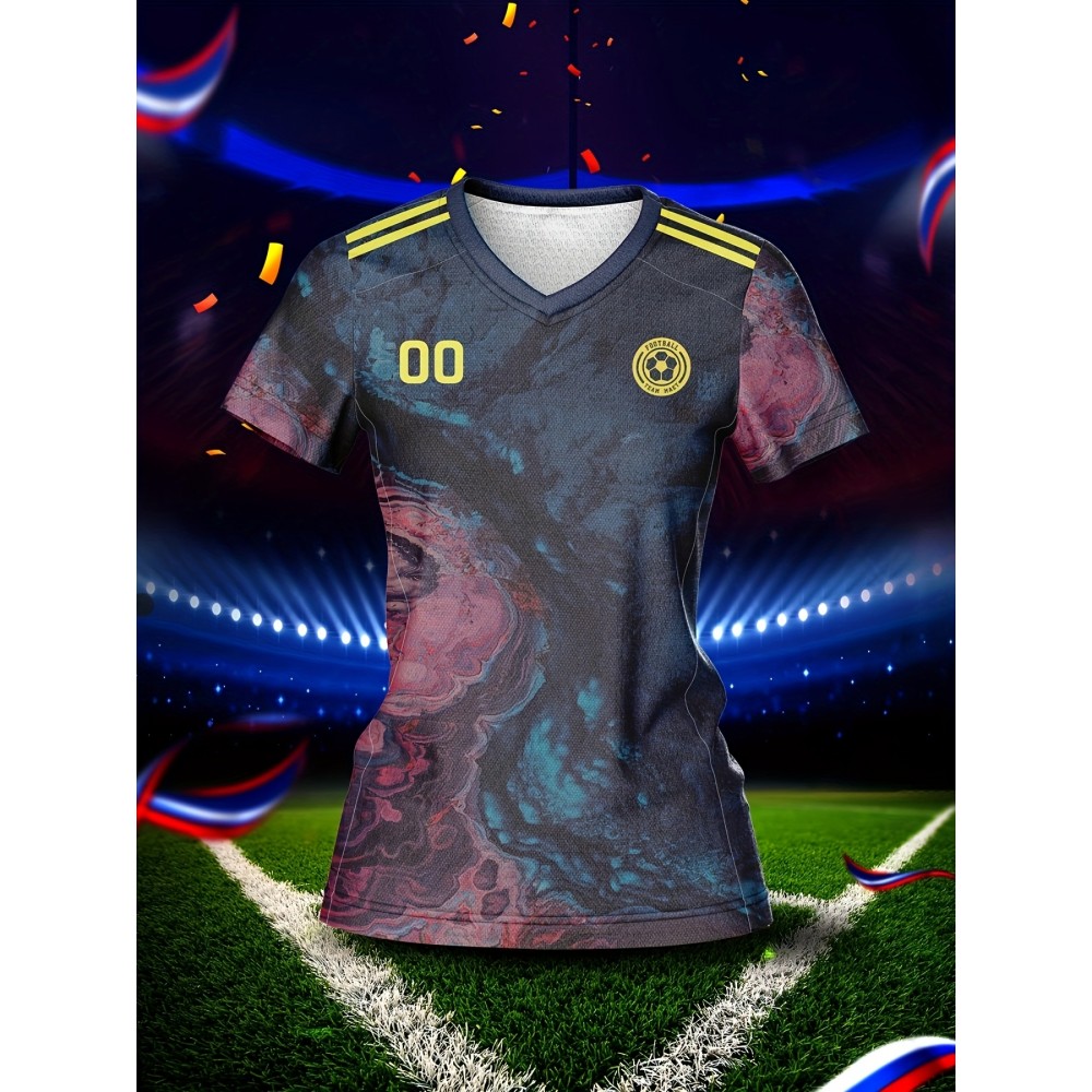 Customizable Women'S V-Neck Soccer Jersey - Personalized Team Training & Fitness Shirt with Quick-Dry, Breathable Fabric, Ideal for Spring/Summer/Fall Sports Activities, Allseason Sports Apparel|Allseason Apparel|Comfortable Fit