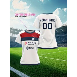 Women's Plus-Size Soccer Uniforms Custom with Team Name & Jersey Number - Personalized Sports Jerseys in Navy Blue & Golden, Breathable Fabric for Female Athletes - Ideal for Soccer, Softball, Basketball Teams, Team Apparel, Sporty Style, Comfortable Fit