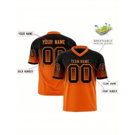 Customizable Plus Size Women'S Football Jersey - Personalized Name & Number, V-Neck Short Sleeve, Black & Neon Green with White Stripes & Logo, Breathable Summer Sports Training Uniform for Outdoor Competition