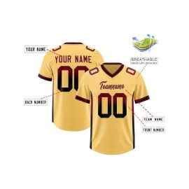 Customizable Plus Size Football Jersey - Personalized Name & Number, Vibrant Orange & Blue Gradient Design, V-Neck Short Sleeve, Breathable Summer Sports Shirt for Women, Football Jersey, Athletic Wear, Sporty Look, Comfortable Fit