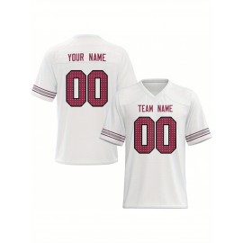 Personalized Football jersey Custom Football jersey Printed T-shirts Customize your favorite team and number, Everyday personalized hip-hop short-sleeved shirts, button- shirts