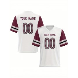 Personalized Football jersey Custom Football jersey Printed T-shirts Customize your favorite team and number, Everyday personalized hip-hop short-sleeved shirts, button- shirts