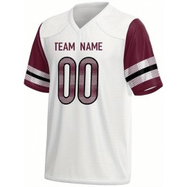Personalized Football jersey Custom Football jersey Printed T-shirts Customize your favorite team and number, Everyday personalized hip-hop short-sleeved shirts, button- shirts