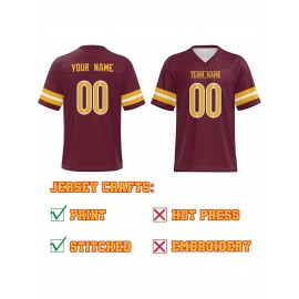 Personalized Football jersey Custom Football jersey Printed T-shirts Customize your favorite team and number, Everyday personalized hip-hop short-sleeved shirts, button- shirts