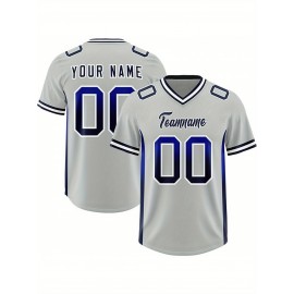 Customizable Plus Size Football Jersey - Personalized Name & Number, Vibrant Orange & Blue Gradient Design, V-Neck Short Sleeve, Breathable Summer Sports Shirt for Women, Football Jersey, Athletic Wear, Sporty Look, Comfortable Fit