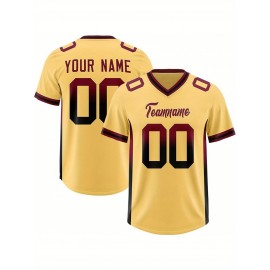 Customizable Plus Size Football Jersey - Personalized Name & Number, Vibrant Orange & Blue Gradient Design, V-Neck Short Sleeve, Breathable Summer Sports Shirt for Women, Football Jersey, Athletic Wear, Sporty Look, Comfortable Fit