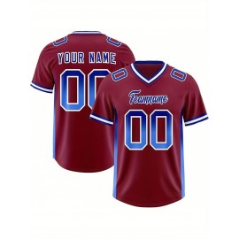 Customizable Plus Size Football Jersey - Personalized Name & Number, Vibrant Orange & Blue Gradient Design, V-Neck Short Sleeve, Breathable Summer Sports Shirt for Women, Football Jersey, Athletic Wear, Sporty Look, Comfortable Fit